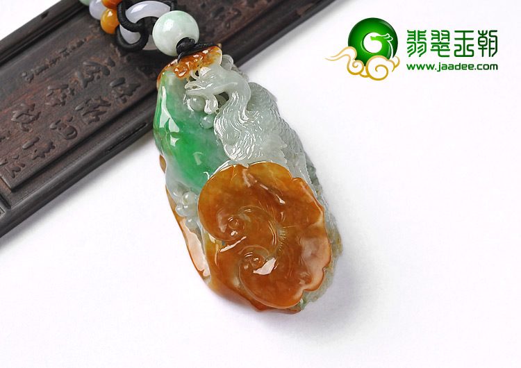 糯冰种三彩缅甸翡翠A货凤凰如意手玩件