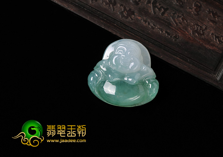 冰种飘花缅甸翡翠A货玉佛挂件
