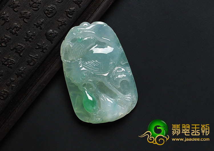 冰种晴水略飘翠缅甸翡翠A货一路连科挂件