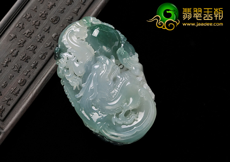 冰种晴水缅甸翡翠A货龙行如意挂件/手玩件
