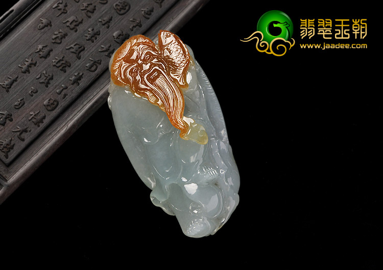 糯冰种晴水带褐黄翡缅甸翡翠A货渔翁得利挂件
