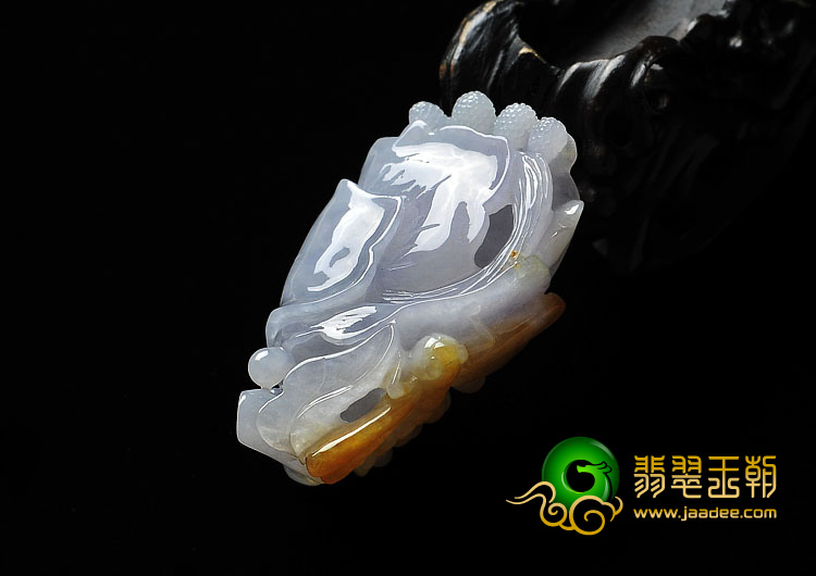 糯冰种黄翡缅甸翡翠A货玉兰花挂件