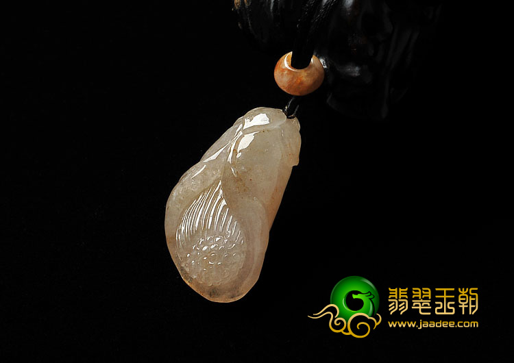 (超值推荐)冰种淡黄翡缅甸翡翠A货玉兰花挂件