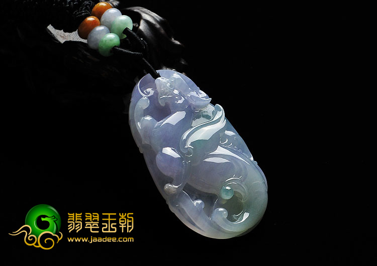 冰种春带彩缅甸翡翠A货鱼龙变挂件