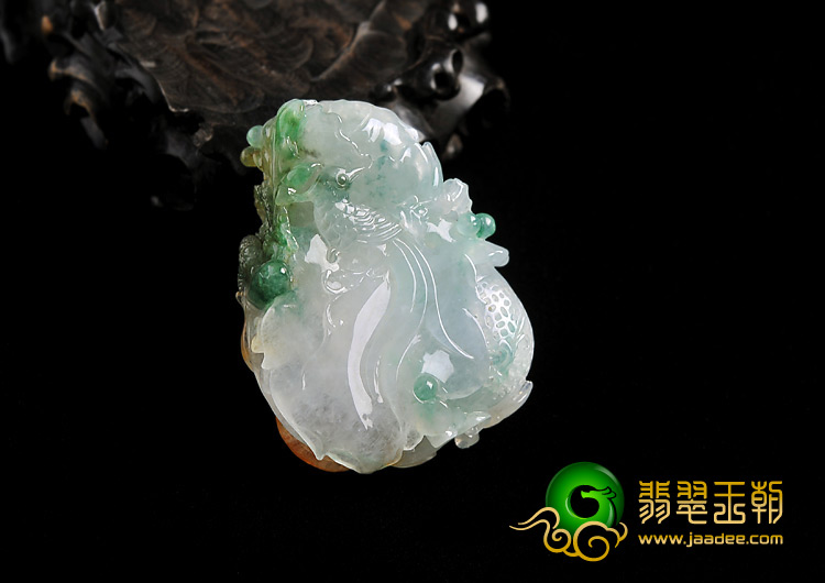 冰种三彩缅甸翡翠A货鸟语花香挂件