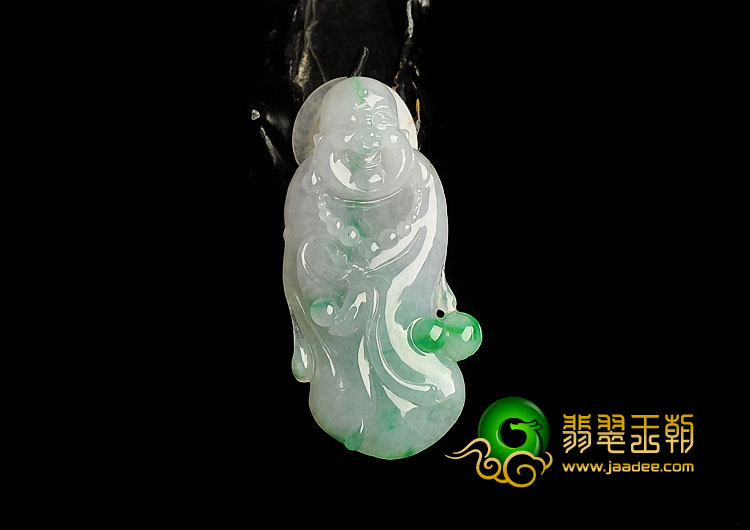 糯冰种淡春带彩缅甸翡翠A货玉佛挂件