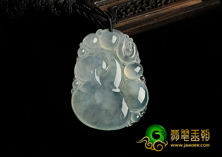 冰种晴水缅甸翡翠A货如意寿挂件