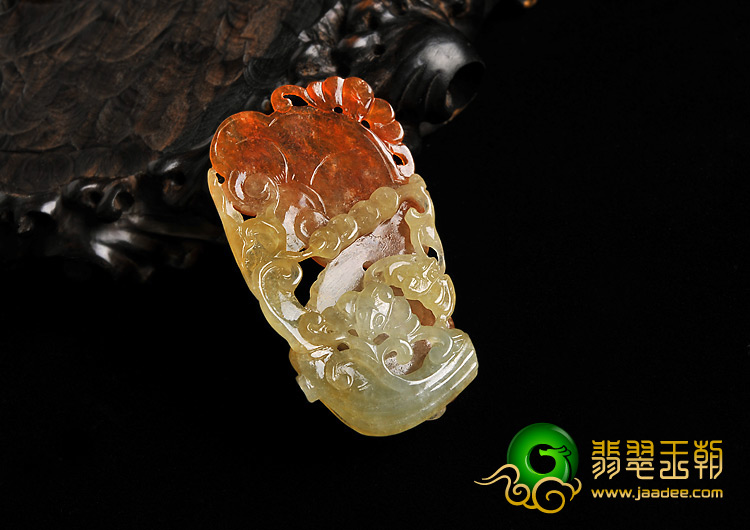 冰种红黄翡缅甸翡翠A货福如意挂件