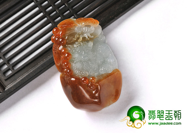 糯冰种红黄翡缅甸翡翠A货猫蝶富贵挂件