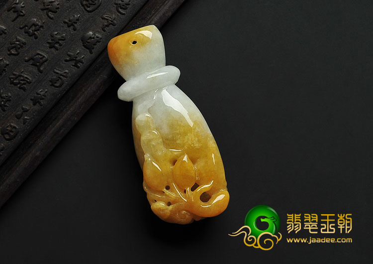 糯冰种黄翡缅甸翡翠A货佛手挂件
