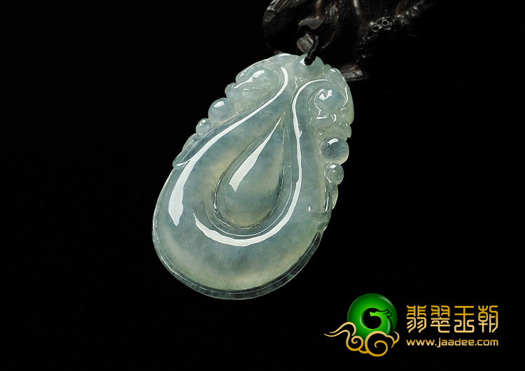 冰种晴水缅甸翡翠A货双龙如意挂件