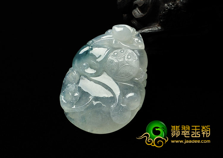 冰种飘花缅甸翡翠A货福寿如意挂件