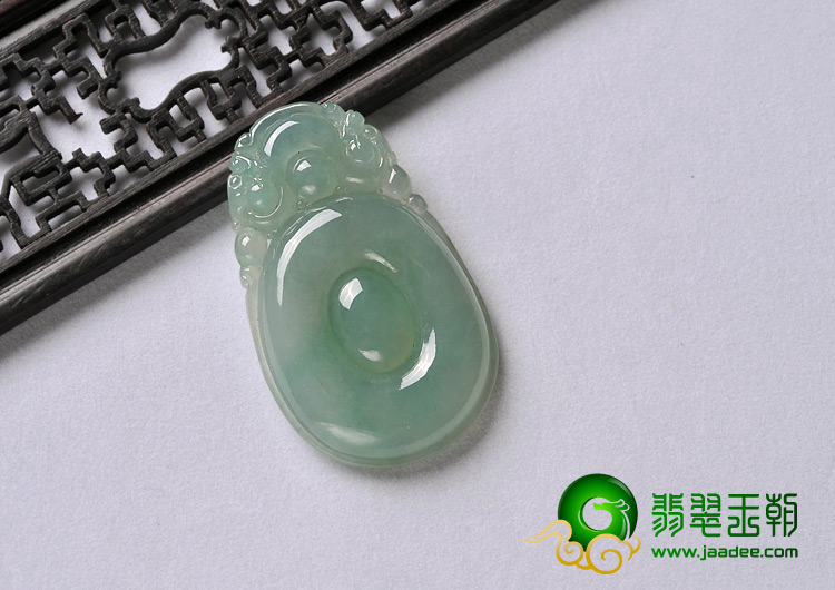 冰种晴水缅甸翡翠A货福在眼前挂件