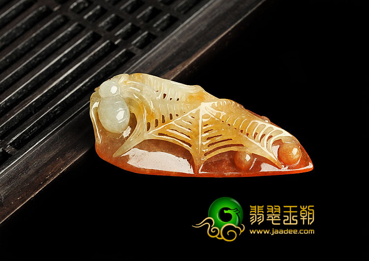 冰种红黄翡缅甸翡翠A货一网情深挂件