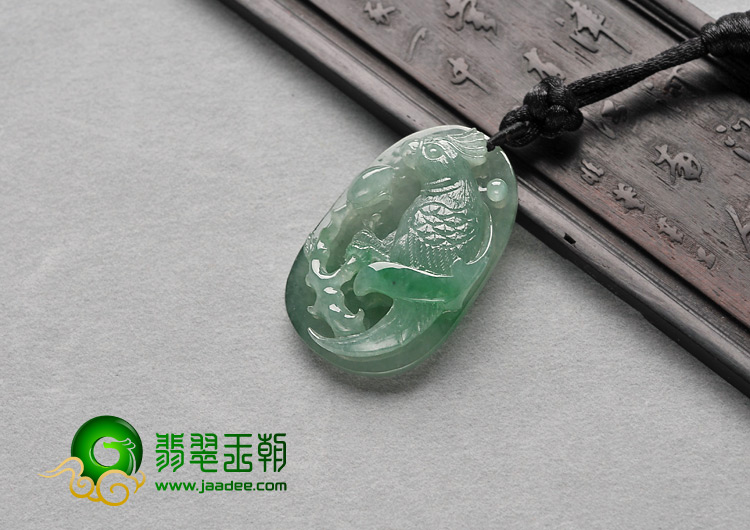 冰种晴水飘翠缅甸翡翠A货英明神武挂件