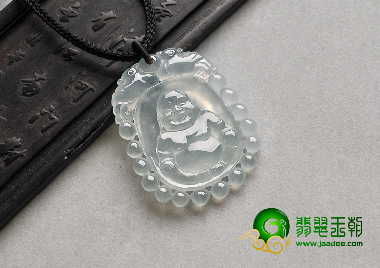 玻璃种缅甸翡翠A货双面佛挂件