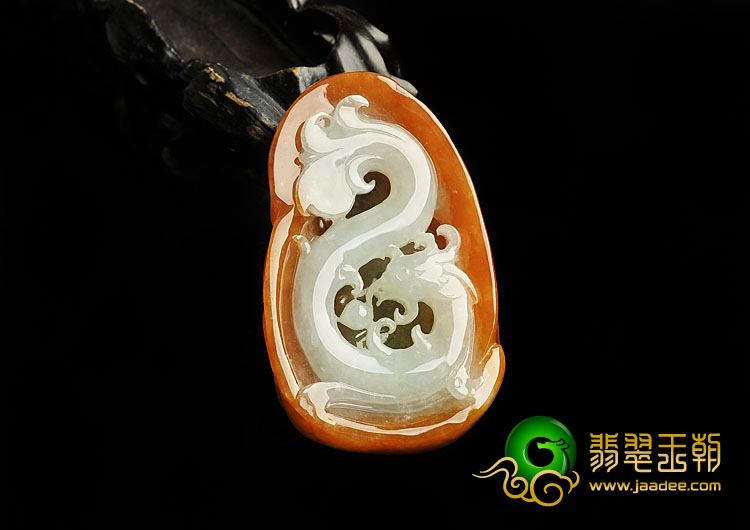 糯冰种红黄翡缅甸翡翠A货凤牌挂件