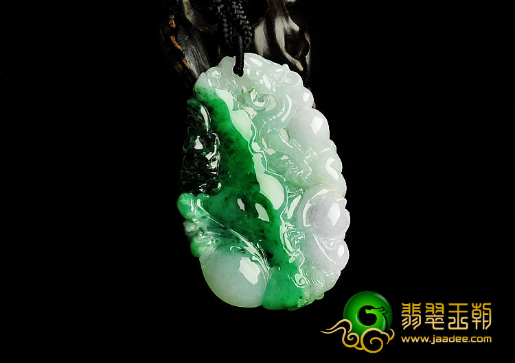 糯冰种春带彩缅甸翡翠A货龙行如意挂件