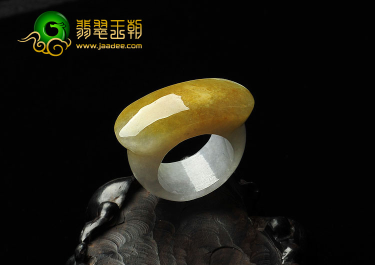 糯冰种黄翡缅甸翡翠A货指环