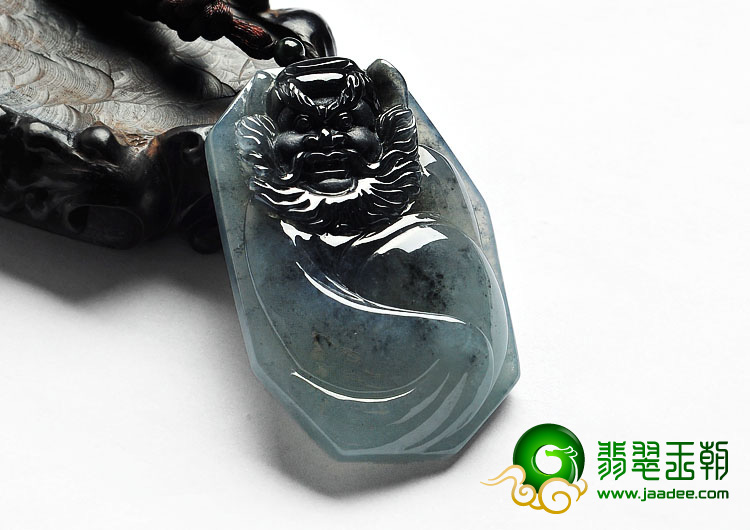 糯冰（乌鸡种）缅甸翡翠A货钟馗挂件