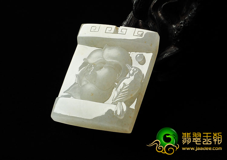 糯冰种淡晴水缅甸翡翠A货富贵花开挂件