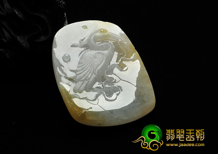 糯冰种淡春带黄翡缅甸翡翠A货一路连科挂件
