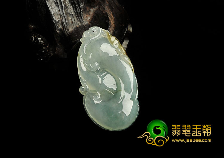 糯冰种晴水黄翡缅甸翡翠A货如意挂件