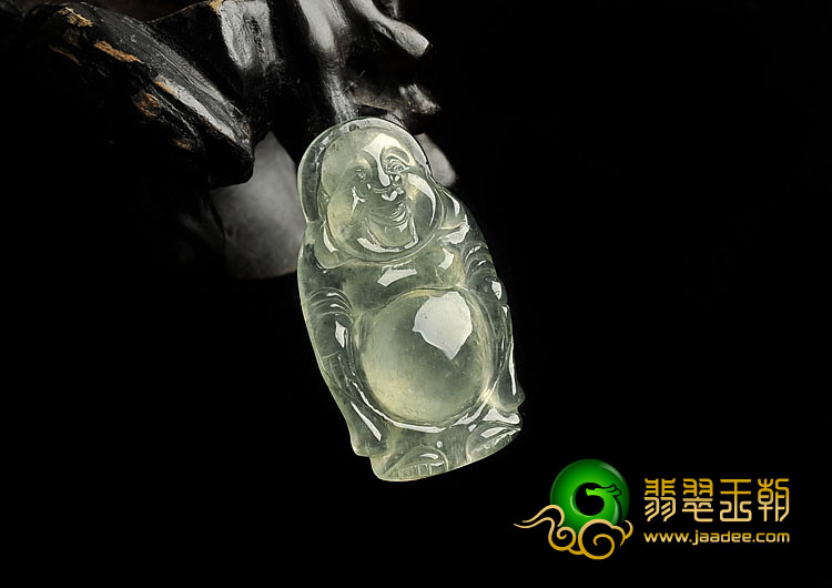 冰种晴水缅甸翡翠A货站佛挂件
