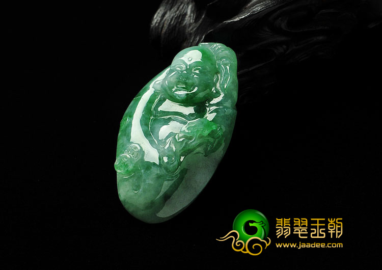 细糯种翠色缅甸翡翠A货玉佛挂件