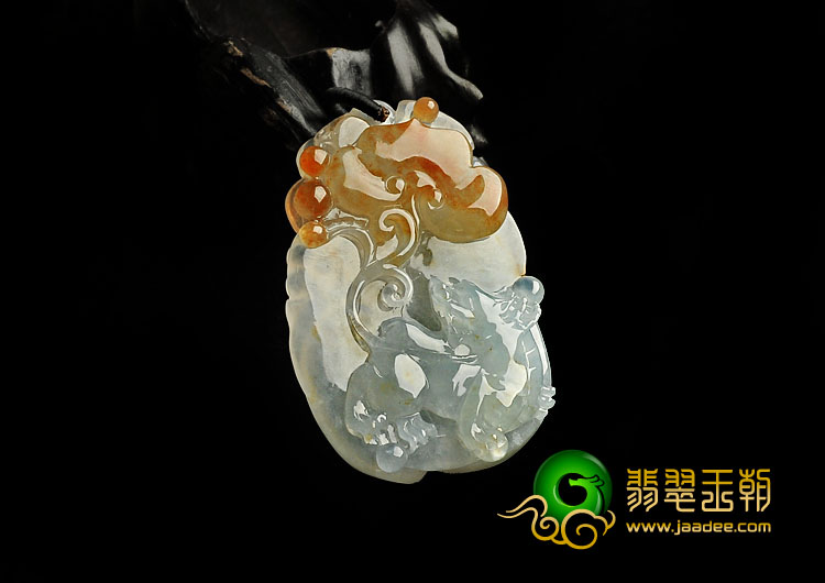 冰种红黄翡缅甸翡翠A货事事如意挂件