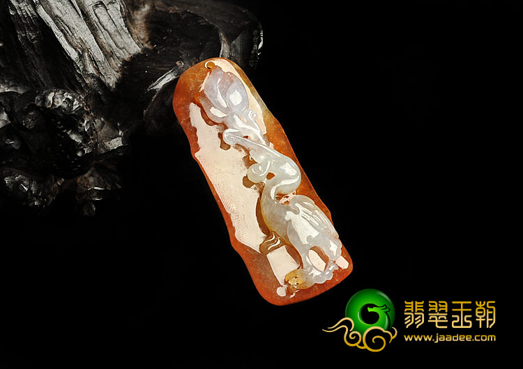 冰种红翡缅甸翡翠A货一路连科挂件