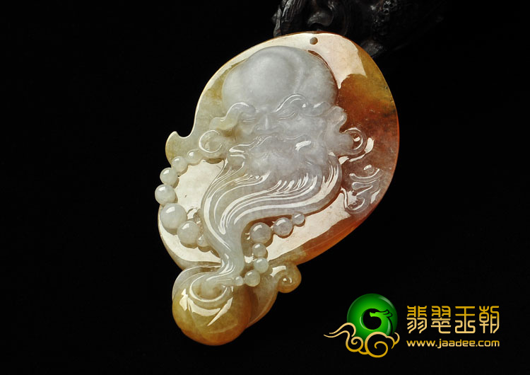 冰种黄翡缅甸翡翠A货达摩挂件