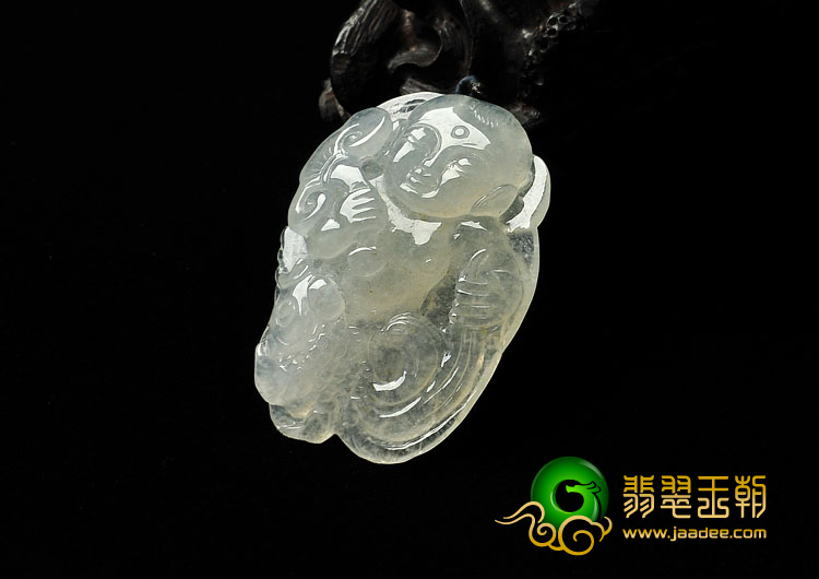 冰种缅甸翡翠A货童子挂件