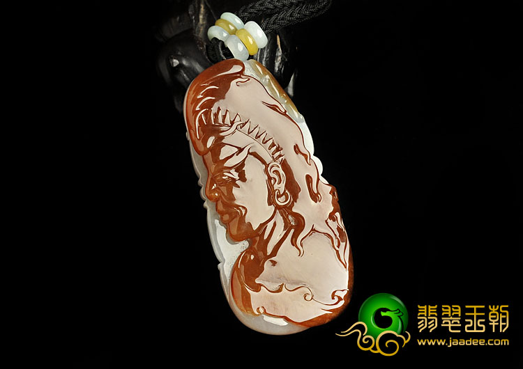 糯冰种褐红翡缅甸翡翠A货望乡挂件