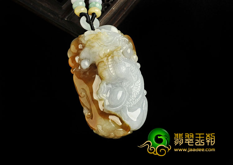 (超值推荐)糯冰种黄翡缅甸翡翠A货龙行如意挂件