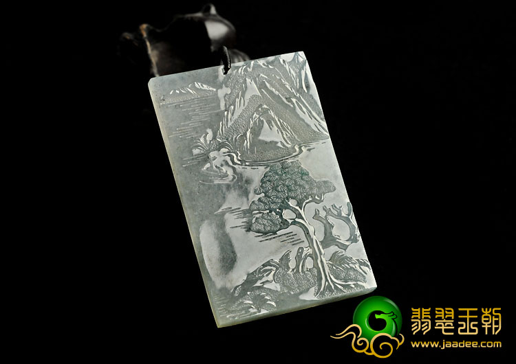 冰种飘花缅甸翡翠A货汀洲一梦挂件