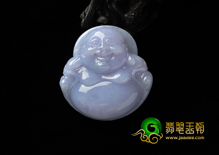 糯冰种紫罗兰缅甸翡翠A货玉佛挂件