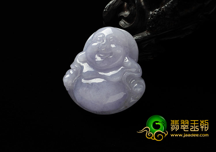 糯冰种紫罗兰缅甸翡翠A货玉佛挂件