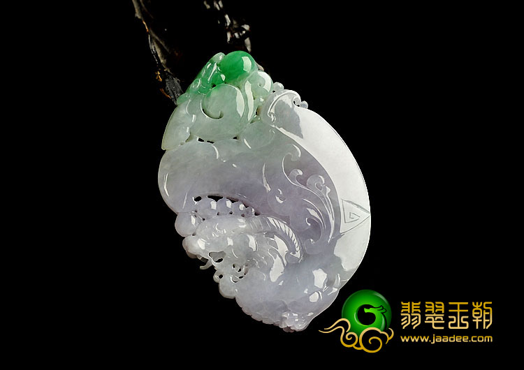 冰种春带彩缅甸翡翠A货龙行如意挂件