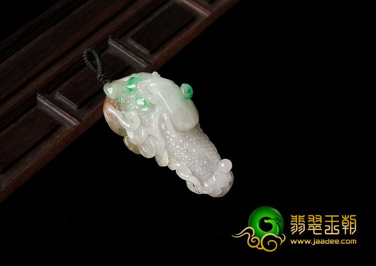 糯冰种飘翠缅甸翡翠A货富甲天下挂件