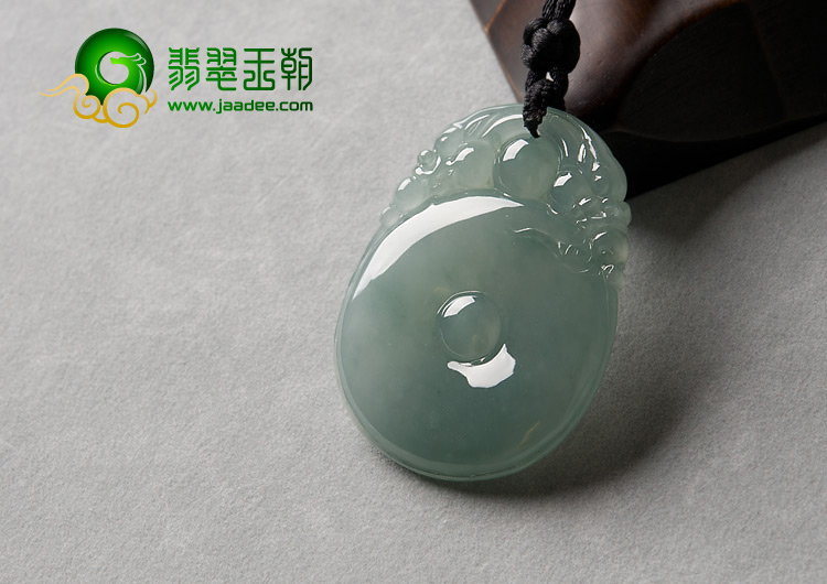 糯冰种晴水缅甸翡翠A货福在眼前挂件