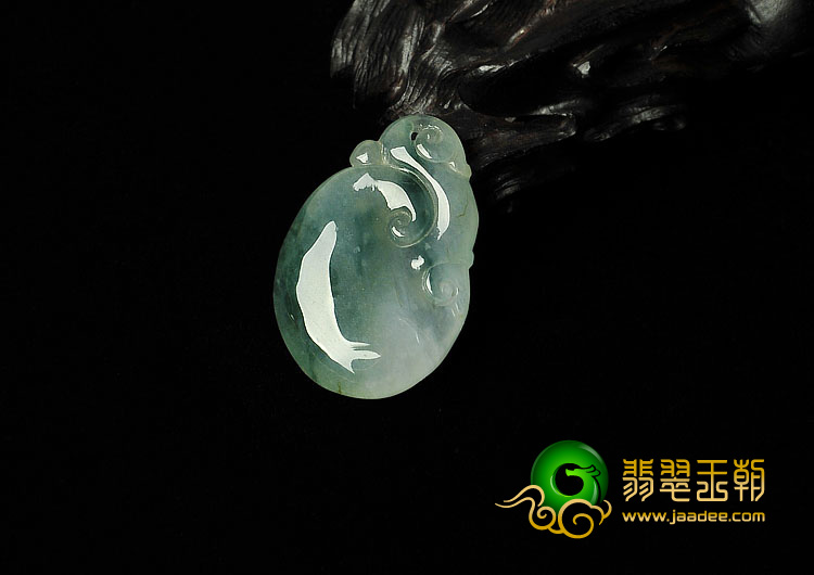 糯冰种飘花缅甸翡翠A货如意挂件