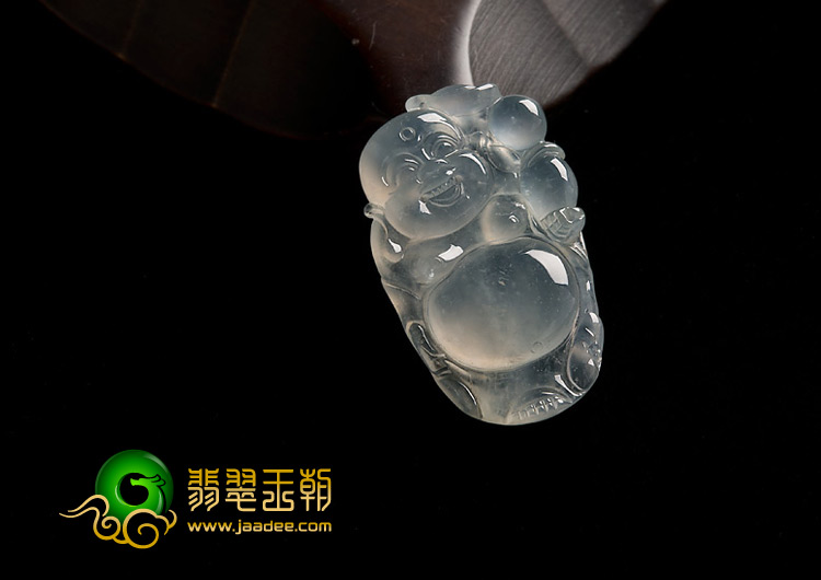 冰玻种缅甸翡翠A货逍遥佛挂件