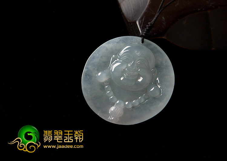 冰种淡晴水缅甸翡翠A货佛头挂件