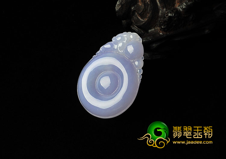 糯冰种紫罗兰缅甸翡翠A货福在眼前挂件