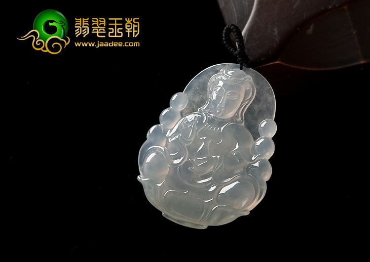 冰种缅甸翡翠A货观音挂件