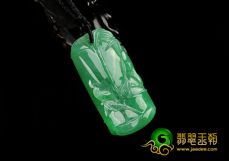 冰种阳绿满绿缅甸翡翠A货节节高挂件