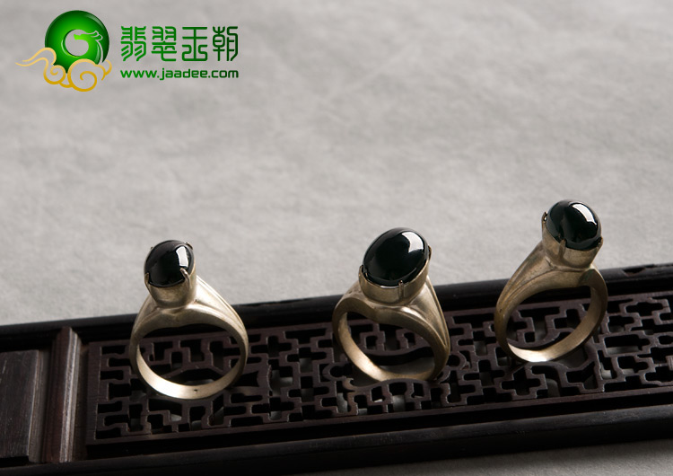 冰种墨翠缅甸翡翠A货戒面（单价）