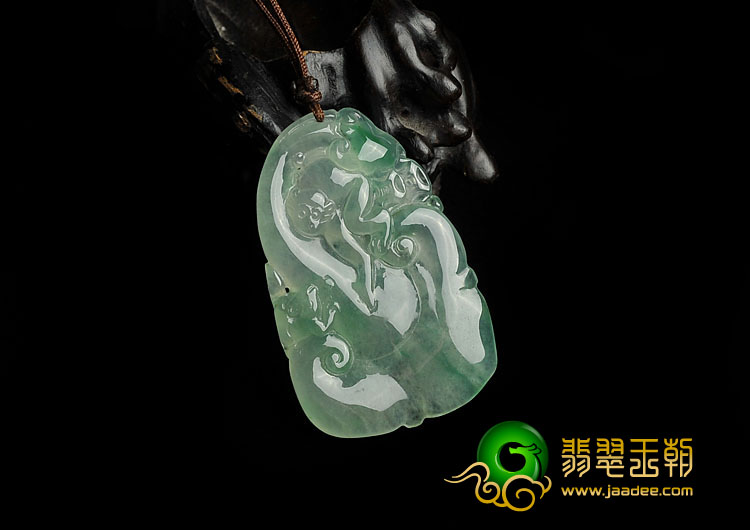 冰种飘翠缅甸翡翠A货如意寿挂件