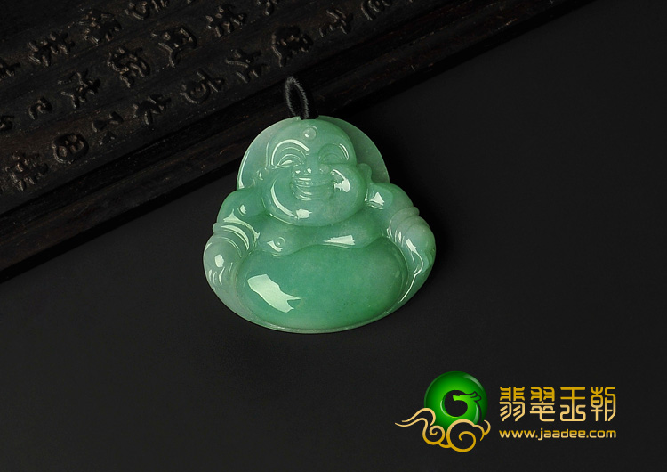 糯冰种翠色缅甸翡翠A货玉佛挂件